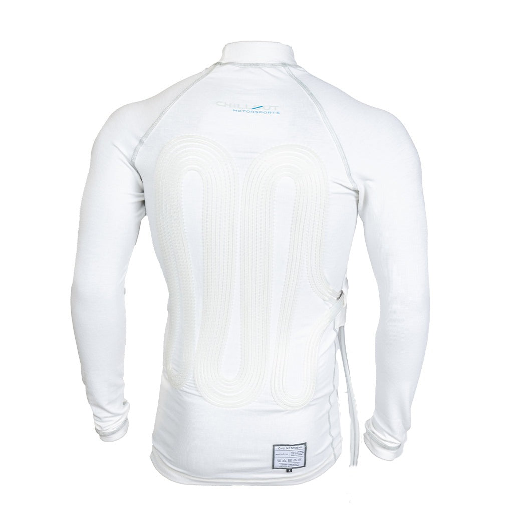 Chillout Systems Pro Touring Cooling Shirt White Rear View with Tubing-Image