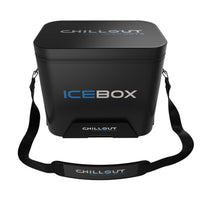 Thumbnail for Chillout Systems IceBox Cooler System 17L angled view with shoulder strap and black cooler body.