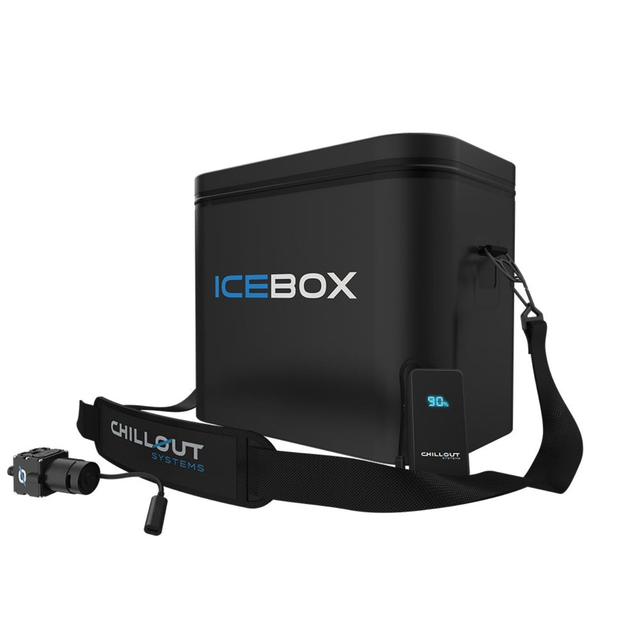 Chillout Systems IceBox Cooler System 17L top opening view showing internal temperature control manifold.