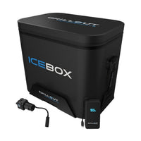 Thumbnail for Chillout Systems IceBox Cooler System 17L with baseplate, pump, battery display, and Chillout Systems shoulder strap.