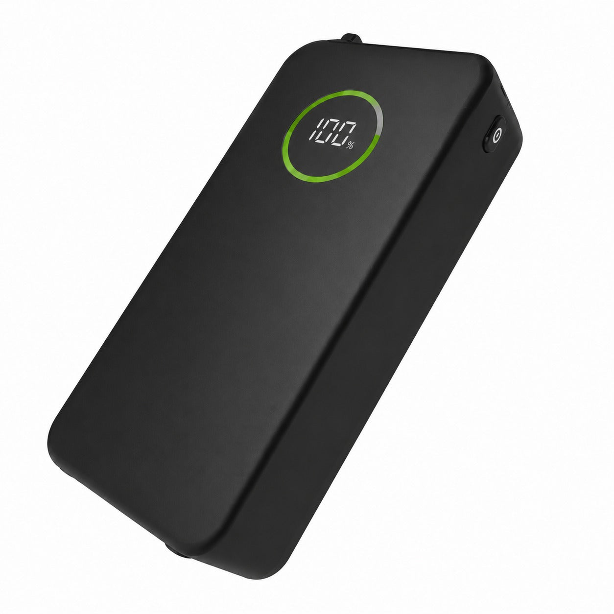 Chillout Systems IceBox Spare Battery 10,000 mAh rechargeable black battery with digital charge display for IceBox driver cooling system.