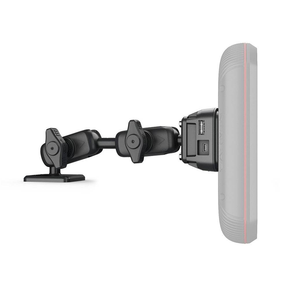 Garmin Catalyst attached to screw-down dashboard mount system