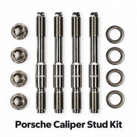 Thumbnail for GiroDisc Porsche caliper stud kit with four stainless steel studs, nuts, and washers on a white background