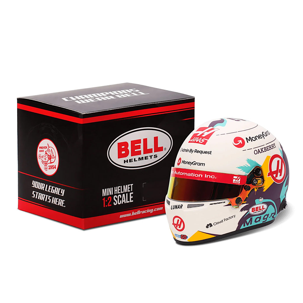 bell 1 2 helmet 1:2 Scale Mini K1 Signature / 2026 Model This is an exact replica of the 2024 F1 helmet used by the racing driver Esteban Ocon REVIEW Bell HP77 1:2 mini