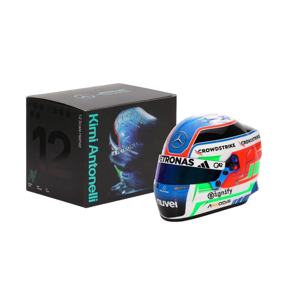 Kimi Antonelli 2025 F1 Bell Mini Helmet 1:2 Scale – In stock @ Competition Motorsport Kimi Antonelli 2025 F1 Bell Mini Helmet 1:2 Scale – In stock @ Competition Motorsport