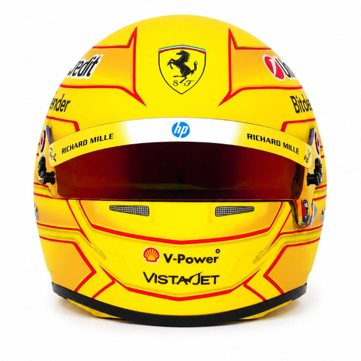 Lewis Hamilton 2026 F1 Bell 1:2 scale mini helmet front view on white background