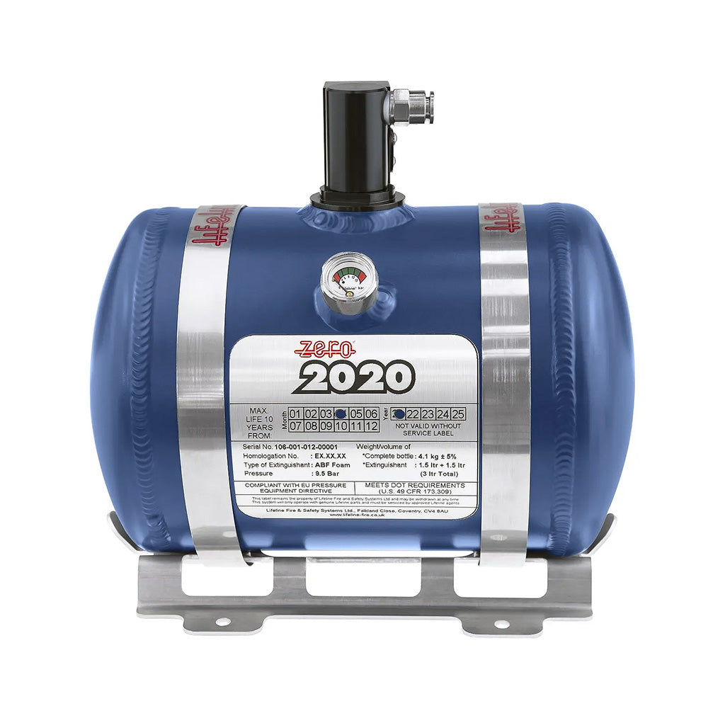 Close-up of water-based ABF foam fire suppression cylinder lightweight 4.1kg design