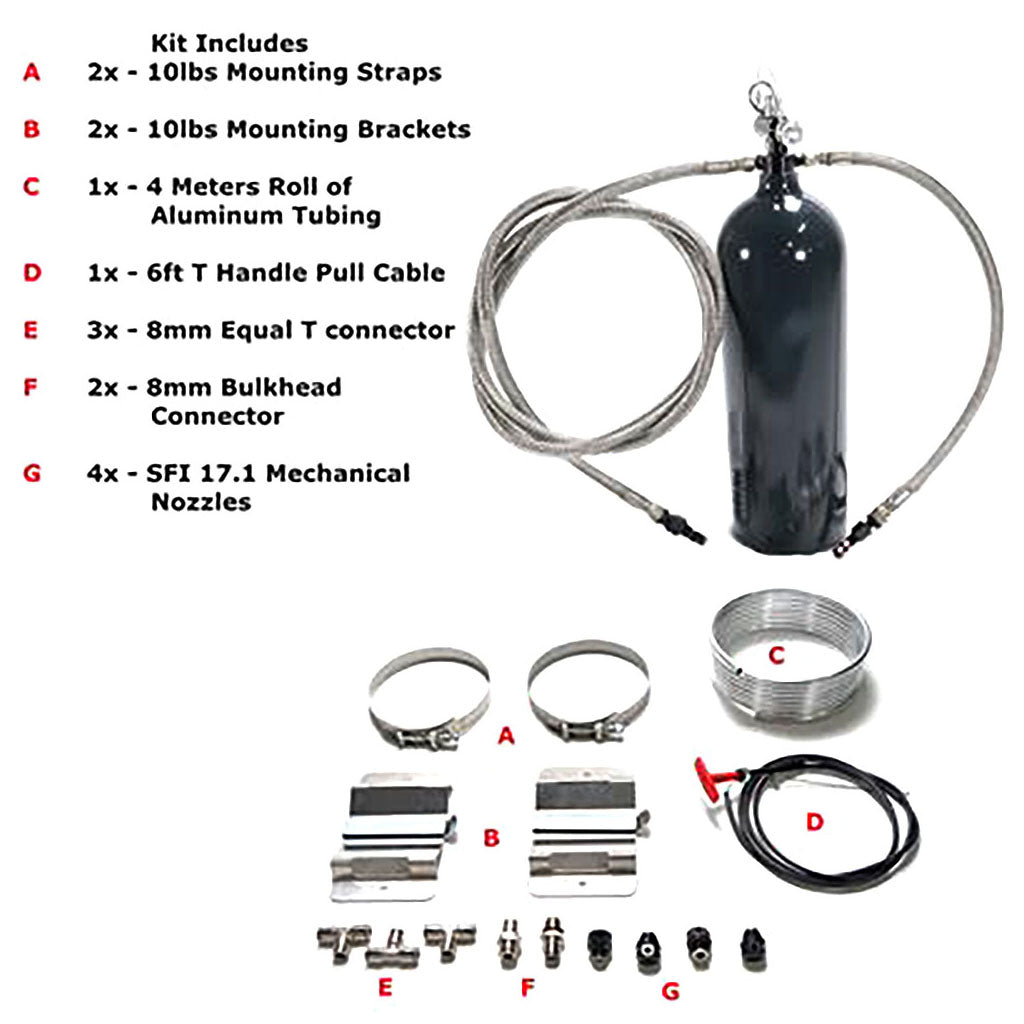 Lifeline 103-103-107 dual activation racing fire system with aluminum tubing