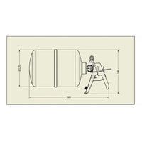 Thumbnail for Dimensions of FIA-approved Lifeline Zero 360 2.25kg aluminum fire extinguisher bottle