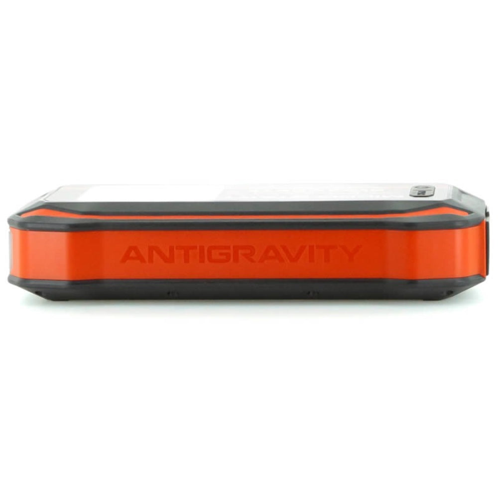 Orange and black device with 'ANTIGRAVITY' branding on a white background