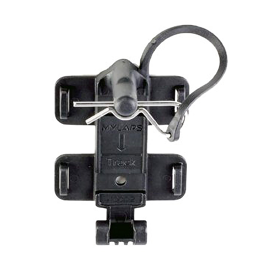 MyLaps X2 racing transponder holder back with safety clip installed