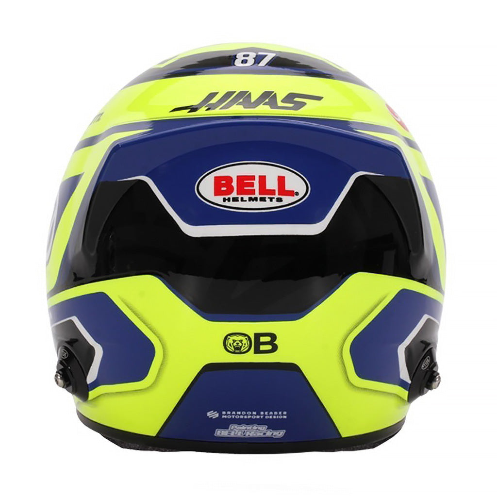 Bell HP77 Oliver Bearman 1:2 Scale F1 Mini Helmet | Haas 2025 F1 Season Bell HP77 Oliver Bearman 1:2 Scale F1 Mini Helmet | Haas 2025 F1 Season