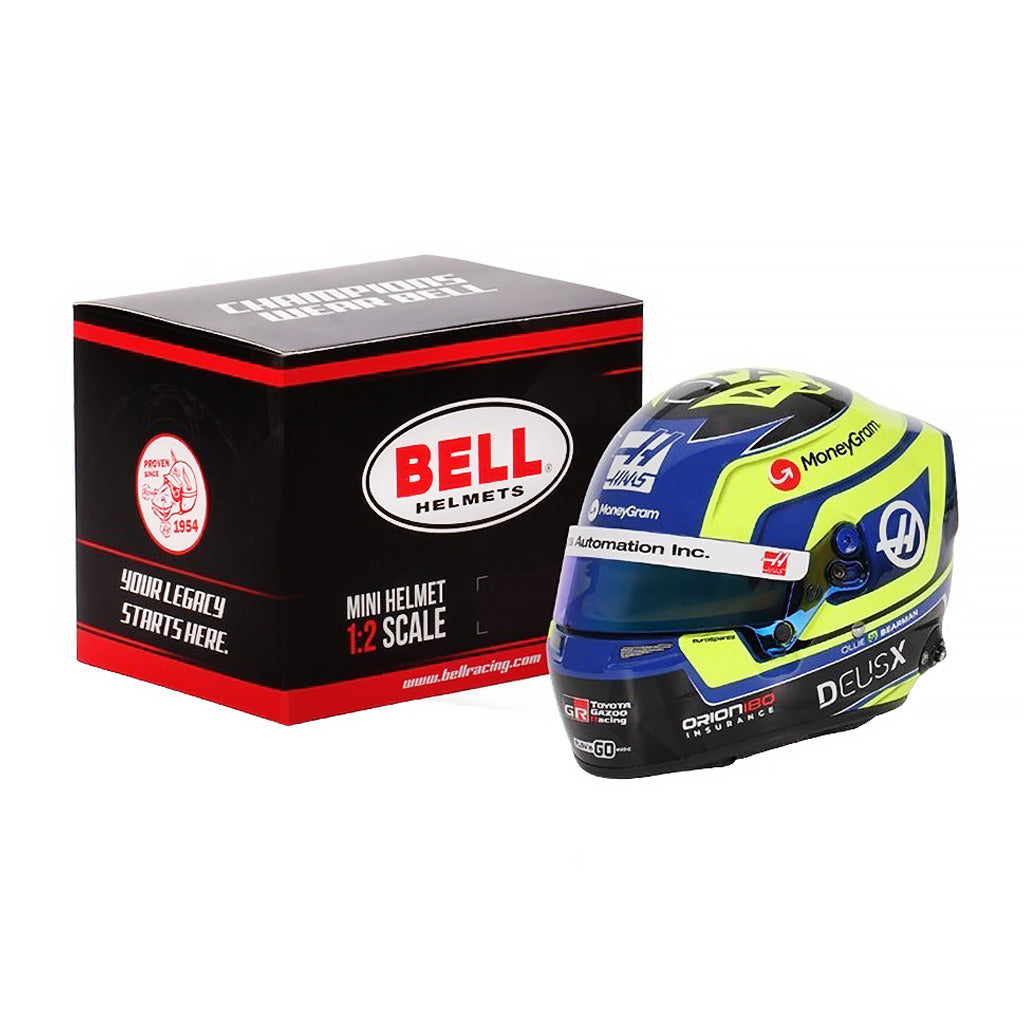 bell 1/2 scale helmets Bell HP77 Oliver Bearman 1:2 Scale F1 Mini Helmet