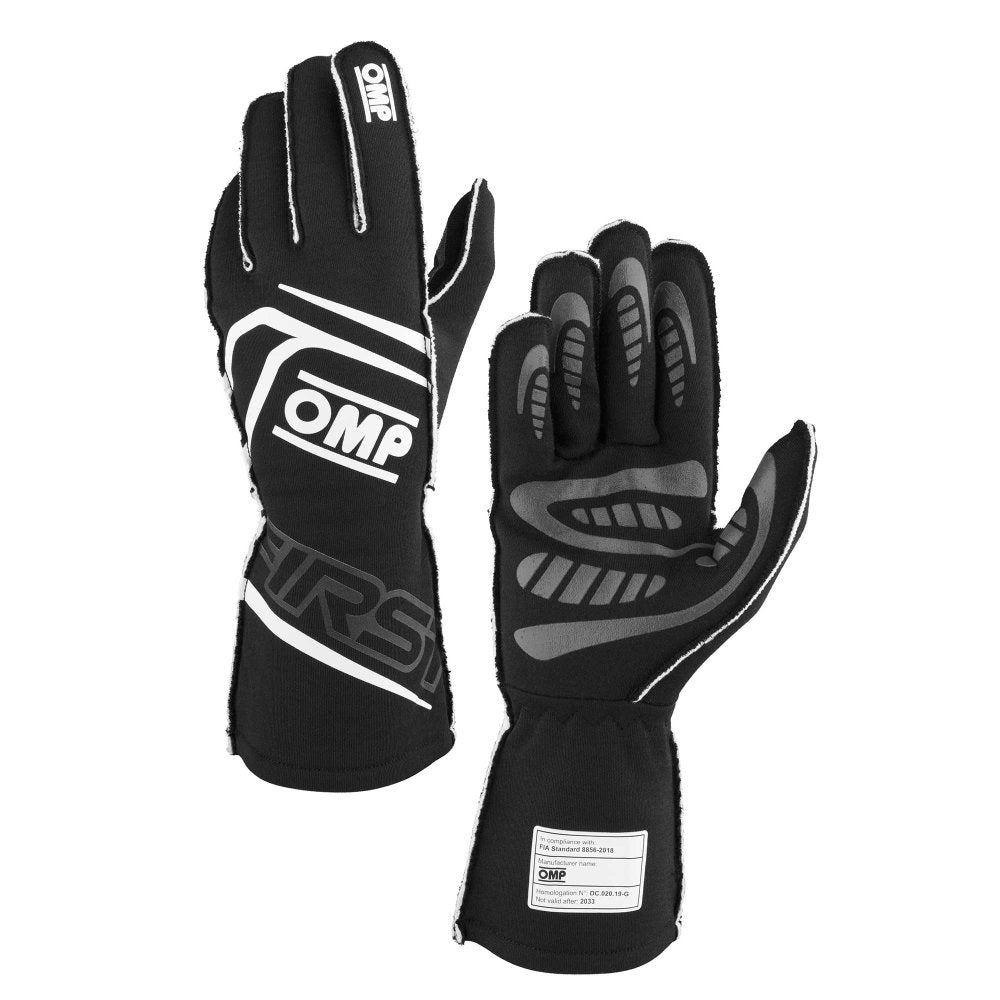 omp-first-nomex-race-gloves-black/white-sale-image