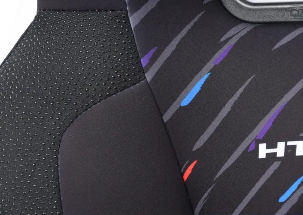 Side bolster and perforated grip fabric detail on OMP HTE-R ART seat-image