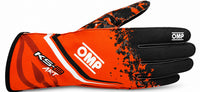 Thumbnail for OMP KS-2 ART Kart Racing Glove in orange and black facing right