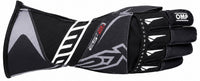 Thumbnail for OMP KS-2R Kart Racing Glove in black and grey facing right