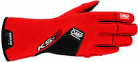 Thumbnail for OMP KS-3 Kart Racing Glove in red and black facing right