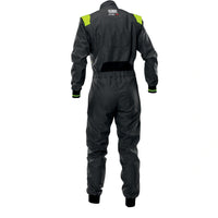 Thumbnail for OMP KS-4 black and green kart racing suit rear view image