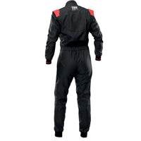 Thumbnail for OMP KS-4 black and red kart racing suit rear view image