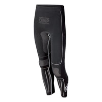 Thumbnail for OMP KS Winter-R Pants in black front view – Seamless thermal karting base layer with stretch panels