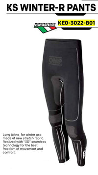 Thumbnail for OMP KS Winter-R Pants in Black - Seamless karting long johns for winter performanc