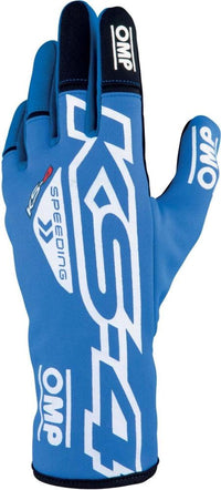 Thumbnail for OMP KS-4 racing gloves in blue and black – ergonomic karting gloves with breathable design and grip control”