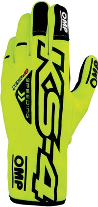 Thumbnail for Yellow and black OMP KS-4 karting gloves – entry-level racing gloves with bright color and secure fit