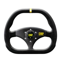 Thumbnail for OMP Kubic 310x265mm black suede steering wheel with horn button