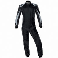 Thumbnail for OMP One Evo X driver suit black front image on a clean white background