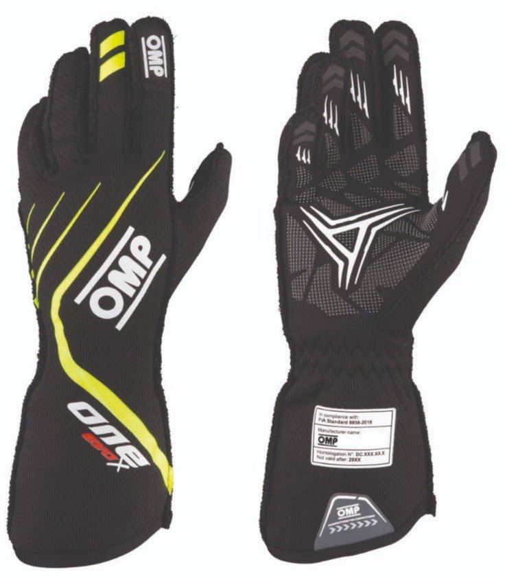 OMP One Evo X Nomex Gloves Black/Yellow Image