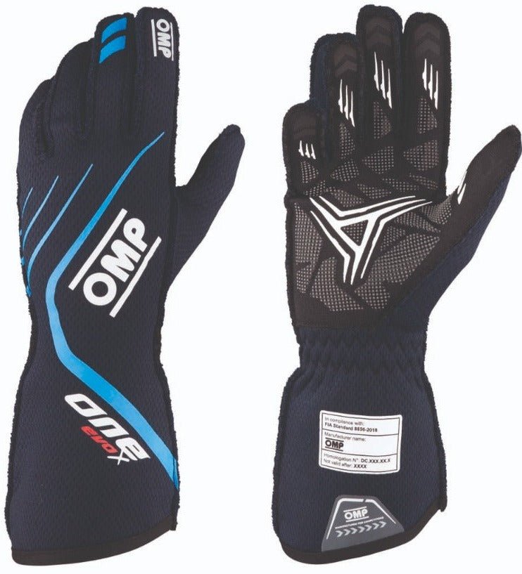 OMP One Evo X Nomex Gloves Navy Blue Image