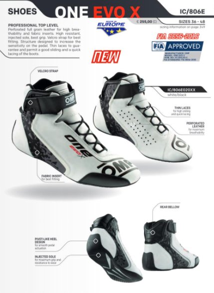 OMP ONE Evo X Racing Shoes - Competition MotorsportOMP ONE Evo X Racing Shoes Product Summary  Image