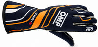 Thumbnail for OMP ONE-S navy and orange racing glove showing the top view and facing right on a white background