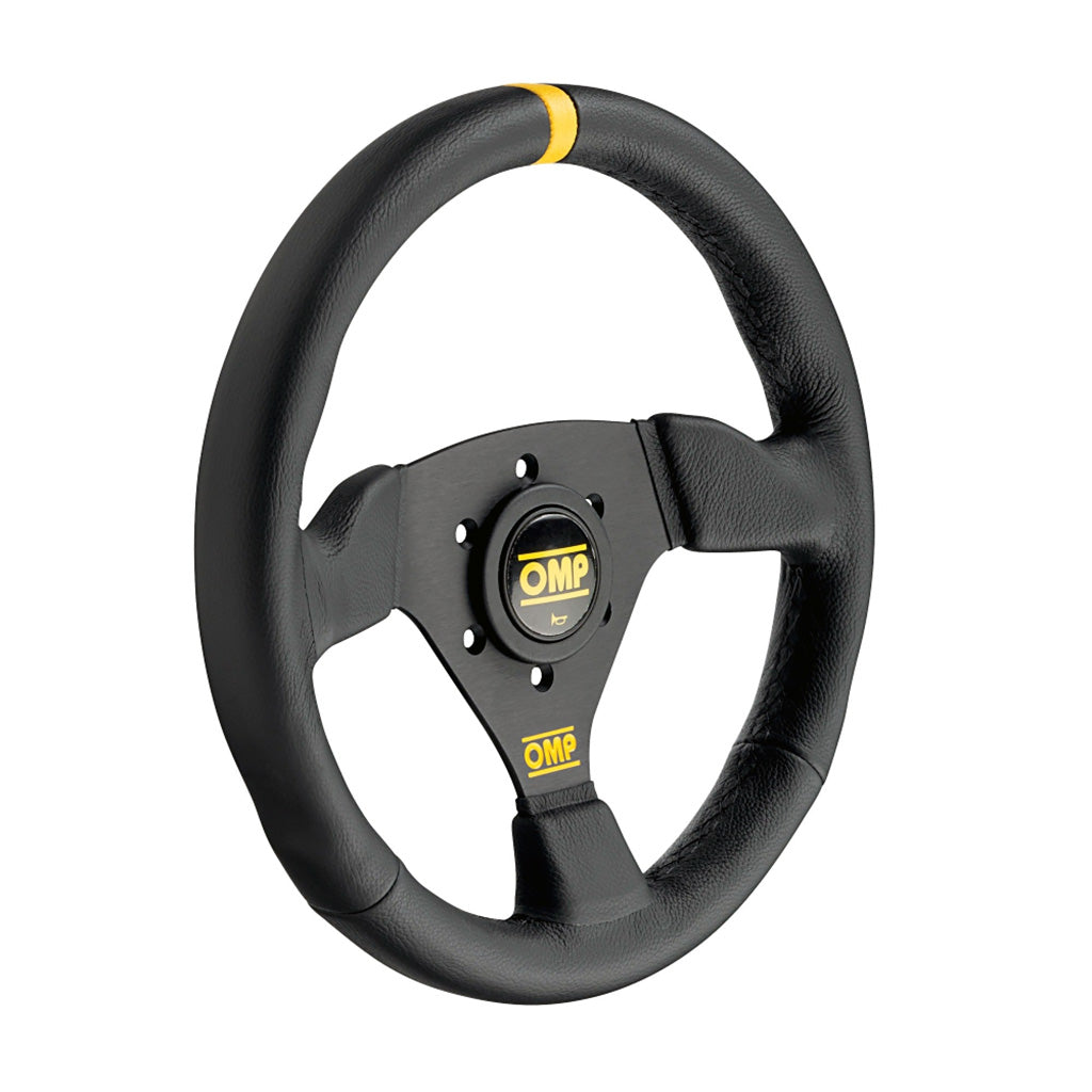 Flat OMP Trecento Scamosciato suede racing steering wheel supplied with horn button