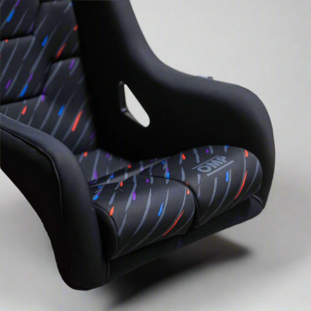 OMP WRC-R Art Racing Seat with visible OMP