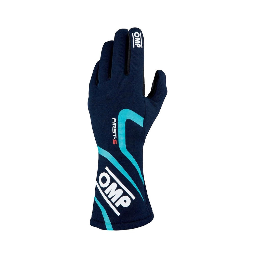 OMP First S Race Gloves with a modern design, ready for track day.