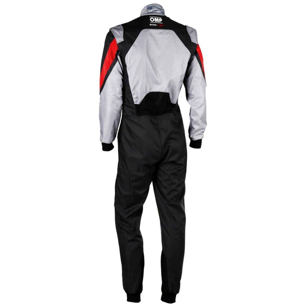 OMP KS-3X Kart Racing Suit in gray and black rear view 