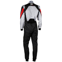Thumbnail for OMP KS-3X Kart Racing Suit in gray and black rear view 