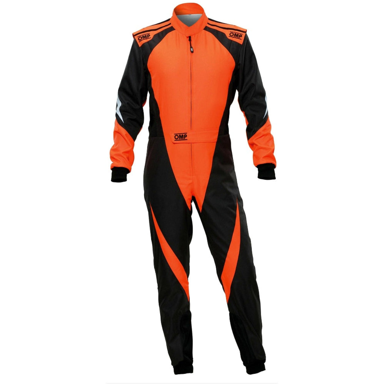 OMP KS-3X Kart Racing Suit in orange and black front view