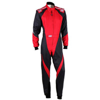 Thumbnail for OMP KS-3X Kart Racing Suit in red and black front view