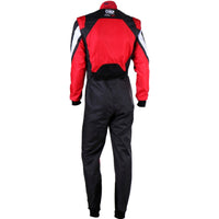 Thumbnail for OMP KS-3X Kart Racing Suit in red and black rear view