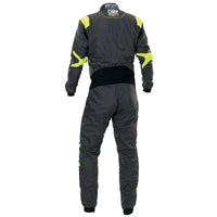 Thumbnail for omp one evo air racing suit black fluo yellow rear image