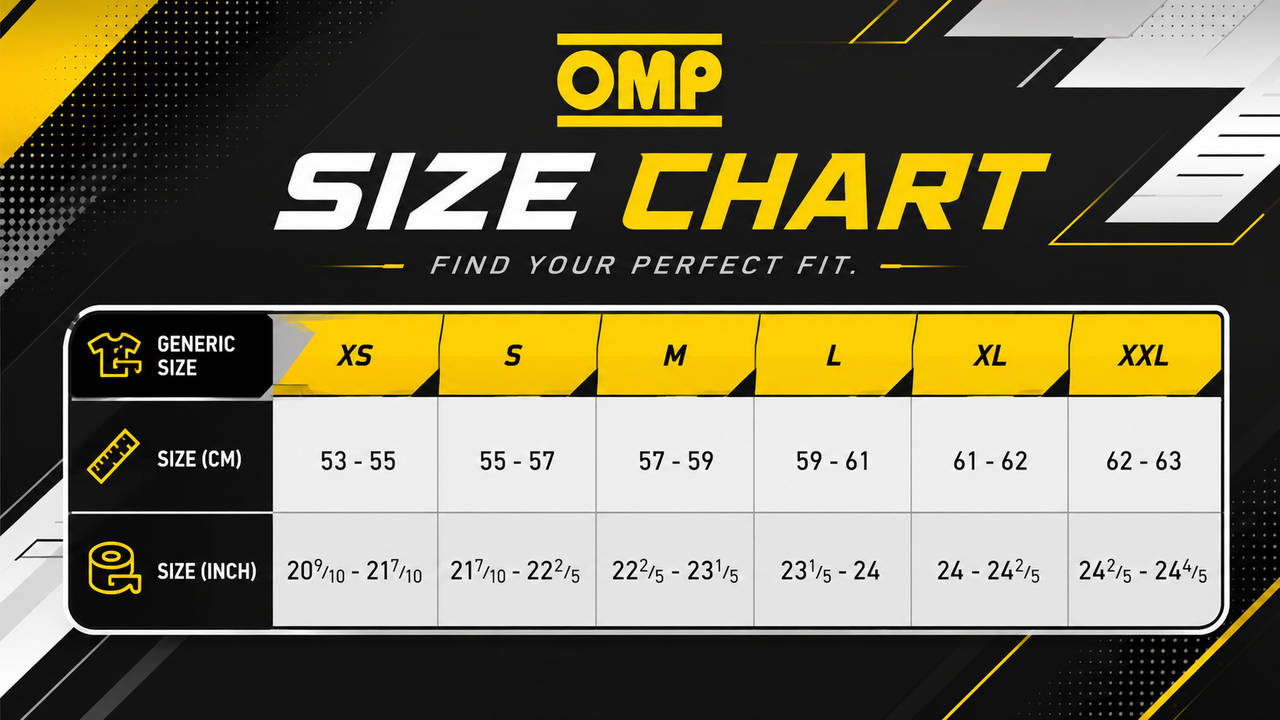 omp sizing chart xs-xxl