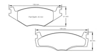 Thumbnail for Technical drawing of brake pads with dimensions size 4011