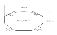 Thumbnail for Pagid racing brake pads shape no. 8286 for Porsche 992 Carrera Turbo