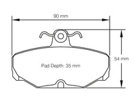 Thumbnail for Technical drawing of a  Pagid 1163 brake pad with dimensions labeled