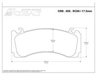 Thumbnail for Cobalt RC96 front iron conversion brake pad shape diagram