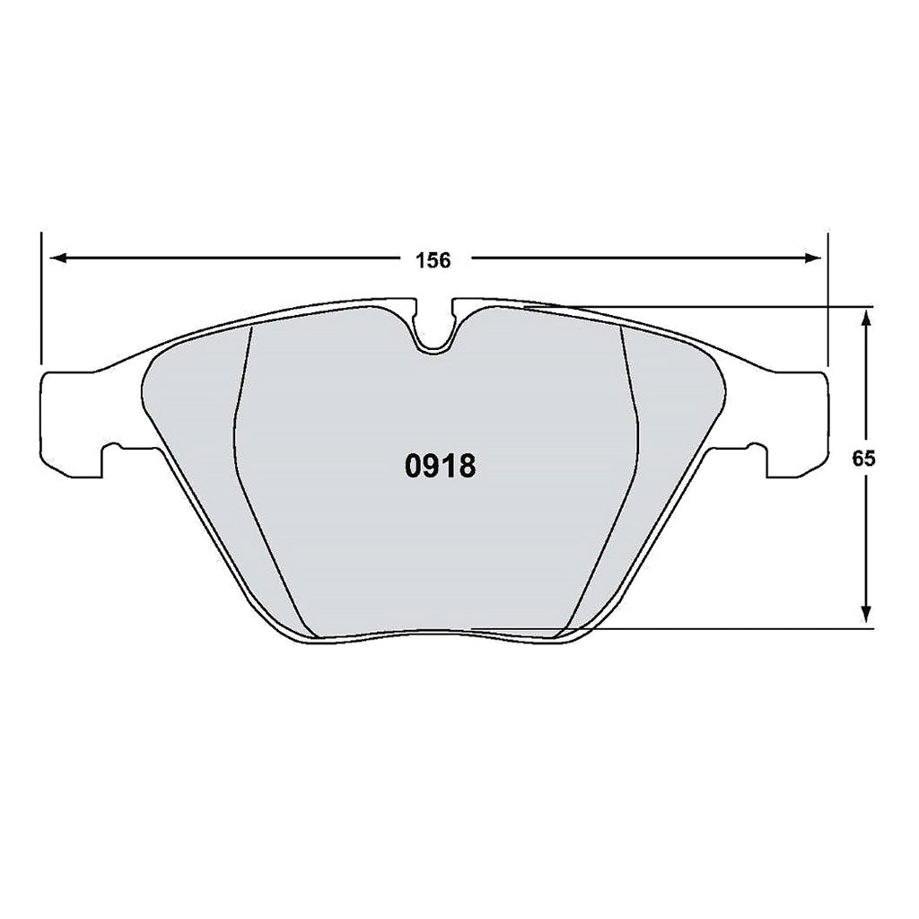 PFC 0918.XX.1944 racing brake pads with dimensions labeled