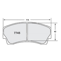 Thumbnail for PFC 7745.XX.16.44 racing brake pad dimensions in cm
